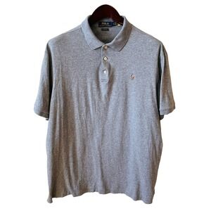 Polo Ralph Lauren Polo Mens XL Gray Classic Fit Short Sleeve Shirt Flesh Pony
